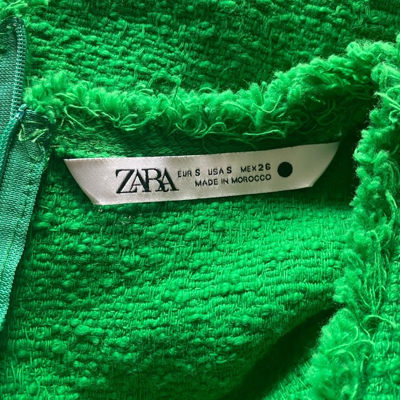 Zara Vibrant Green Tweed Midi Dress - Picture 8 of 10